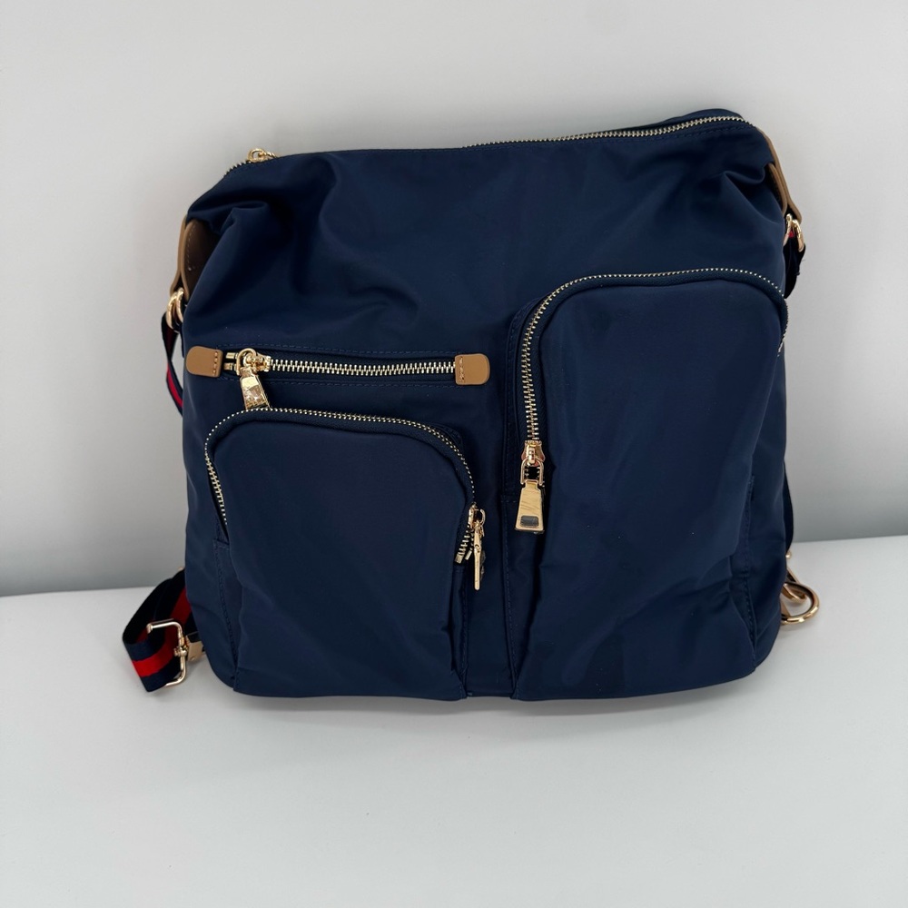 Urban Expressions Crossbody Travel Bag‎ Navy Blue Multi Pockets Tote Purse